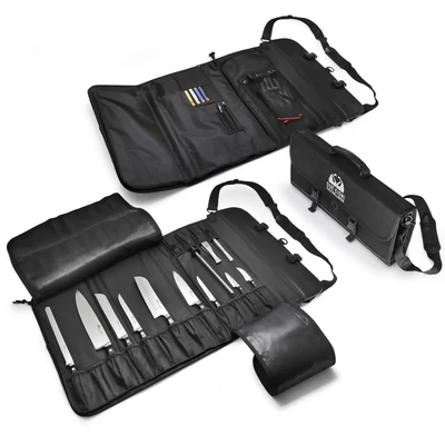 DUE CIGNI Késtartó táska - Gyöngyvászon - Keményített falú - 17 db eszközhöz DUE CIGNI Késtartó táska - Gyöngyvászon - Keményített falú - 17 db eszközhöz