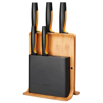 FISKARS FUNCTIONAL FORM Késkészlet / 5 + 1 részes (bambusz késtartóval)  FISKARS FUNCTIONAL FORM Késkészlet / 5 + 1 részes (bambusz késtartóval)