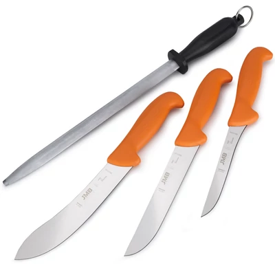 JMB Késkészlet, 3 db-os, professzionális (svéd Sandvik acél) + TAIDEA fenőacél (Ovális - 30 cm) JMB Késkészlet, 3 db-os, professzionális (svéd Sandvik acél) + TAIDEA fenőacél (Ovális - 30 cm)