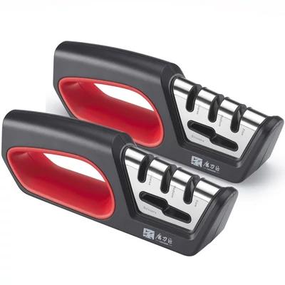 TAIDEA késélező | 3 élezőfokozat + Ollóélező | Tungsten karbid + Élező kerámia + Polírozó kerámia élezőfejek | TG2017-1