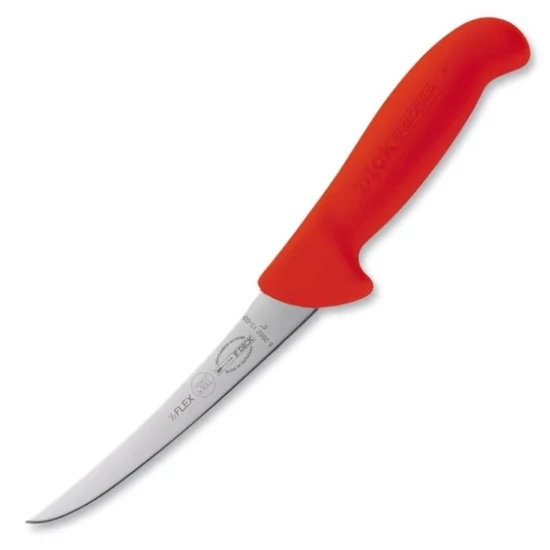 DICK ErgoGrip Csontozókés - 13 cm - Ívelt - Félflexibilis - Piros