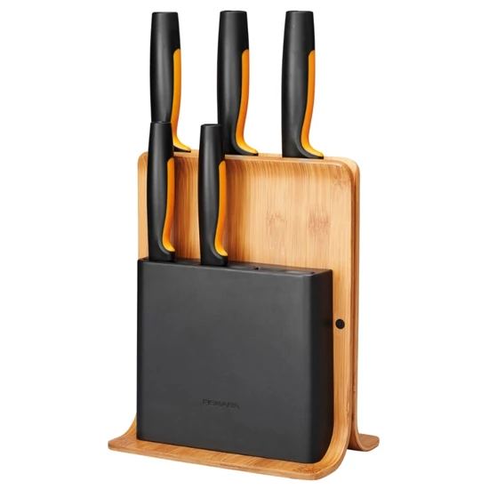 FISKARS FUNCTIONAL FORM Késkészlet / 5 + 1 részes (bambusz késtartóval) 