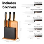 Kép 2/2 - FISKARS FUNCTIONAL FORM Késkészlet / 5 + 1 részes (bambusz késtartóval) 